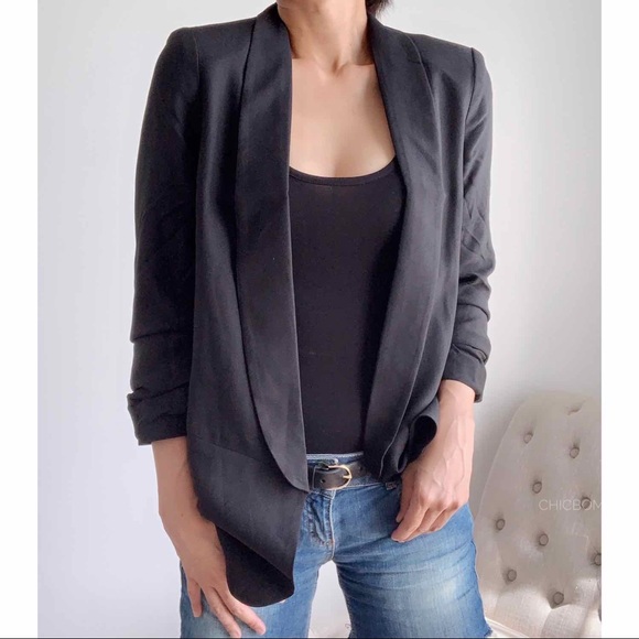 BLACK Shawl Lapel Blazer - Picture 3 of 6